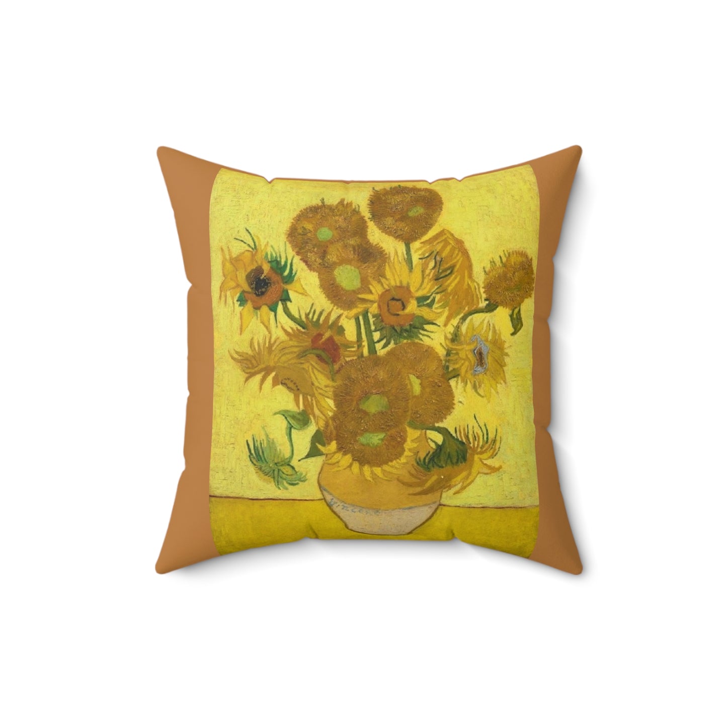 Sunflower Art Faux Suede Throw Pillow - Vibrant Floral Home Decor