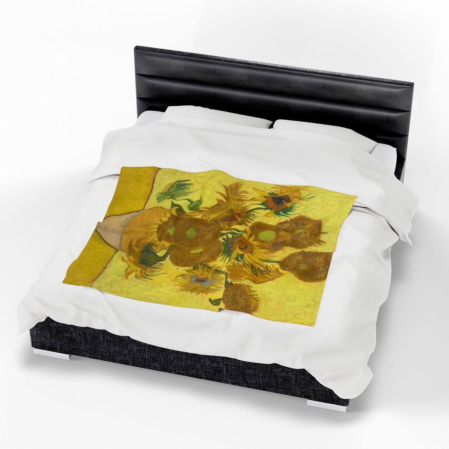 Sunflower Art Velveteen Plush Blanket - Cozy Decorative Throw for Home