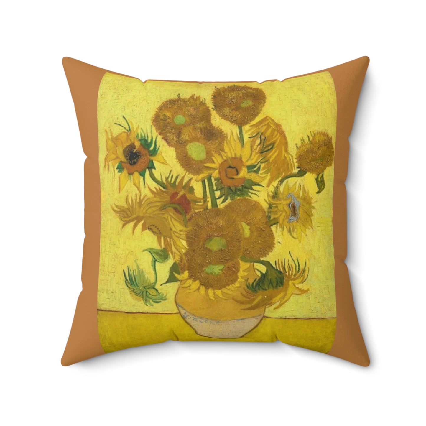 Sunflower Art Faux Suede Throw Pillow - Vibrant Floral Home Decor