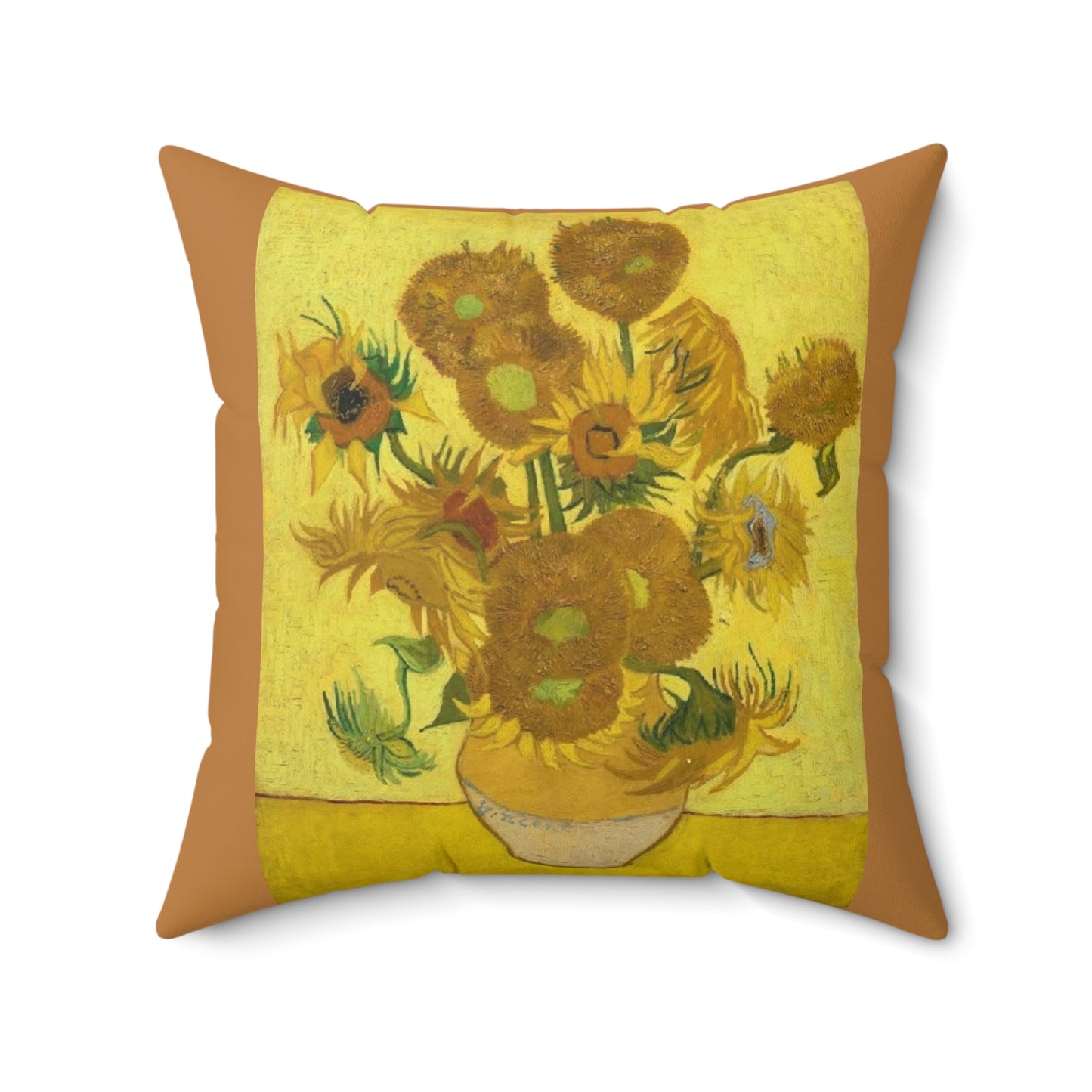 Sunflower Art Faux Suede Throw Pillow - Vibrant Floral Home Decor