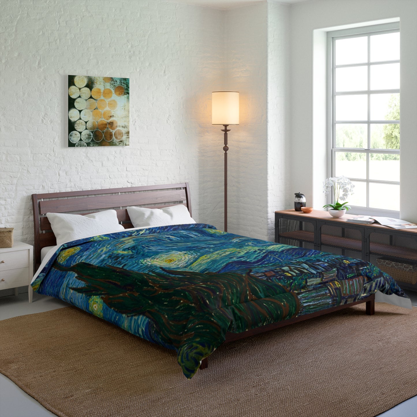 Starry Night Comforter - Cozy Artistic Bedding for Home Decor