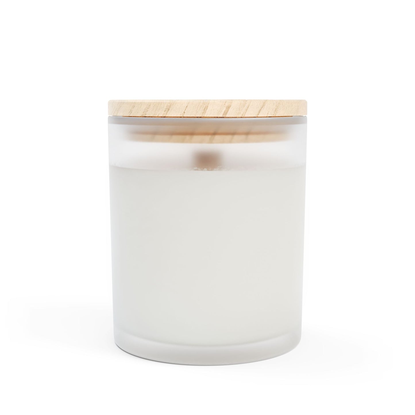Artistic Floral Scented Candle – 11oz Frosted Glass with Wood Lid