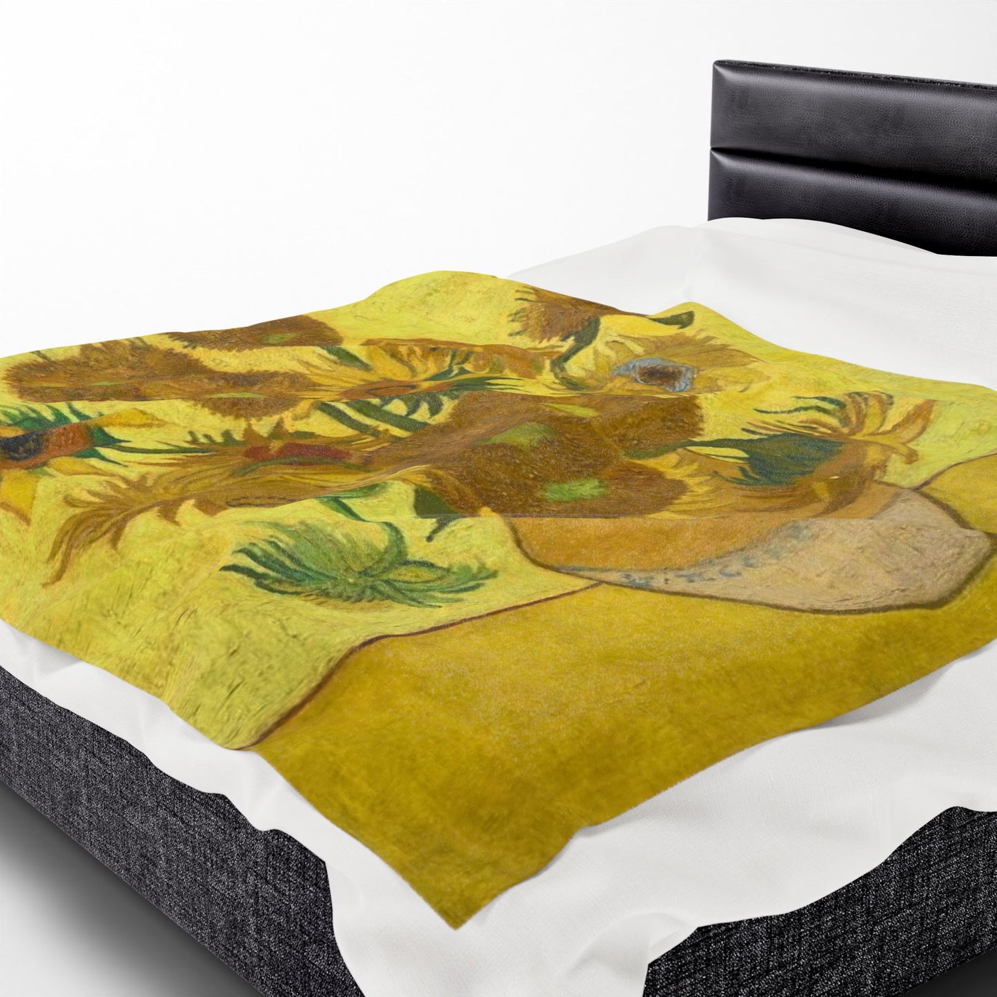 Sunflower Art Velveteen Plush Blanket - Cozy Decorative Throw for Home