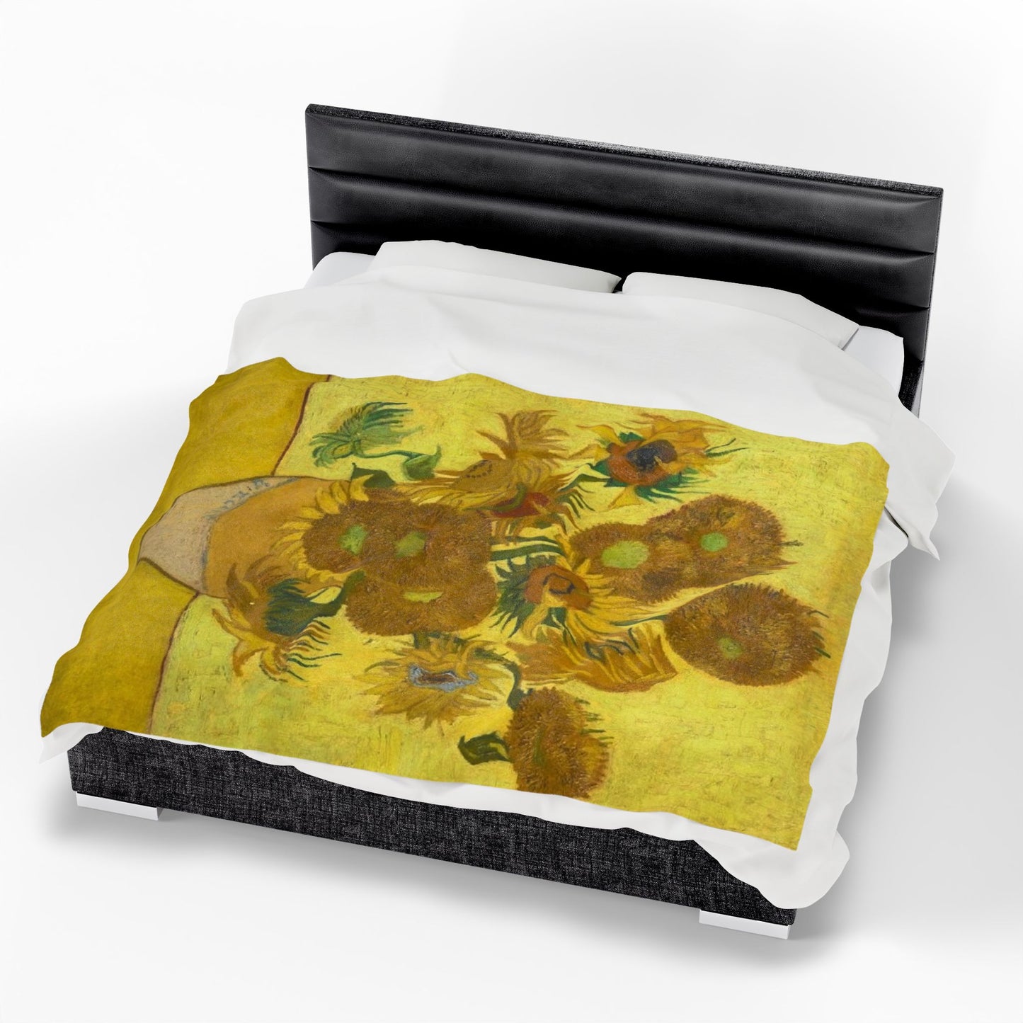 Sunflower Art Velveteen Plush Blanket - Cozy Decorative Throw for Home