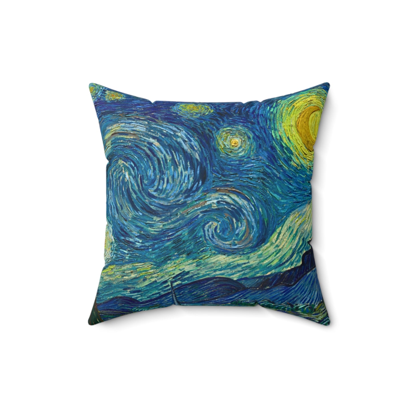 Starry Night Art Faux Suede Throw Pillow - Vibrant Floral Home Decor