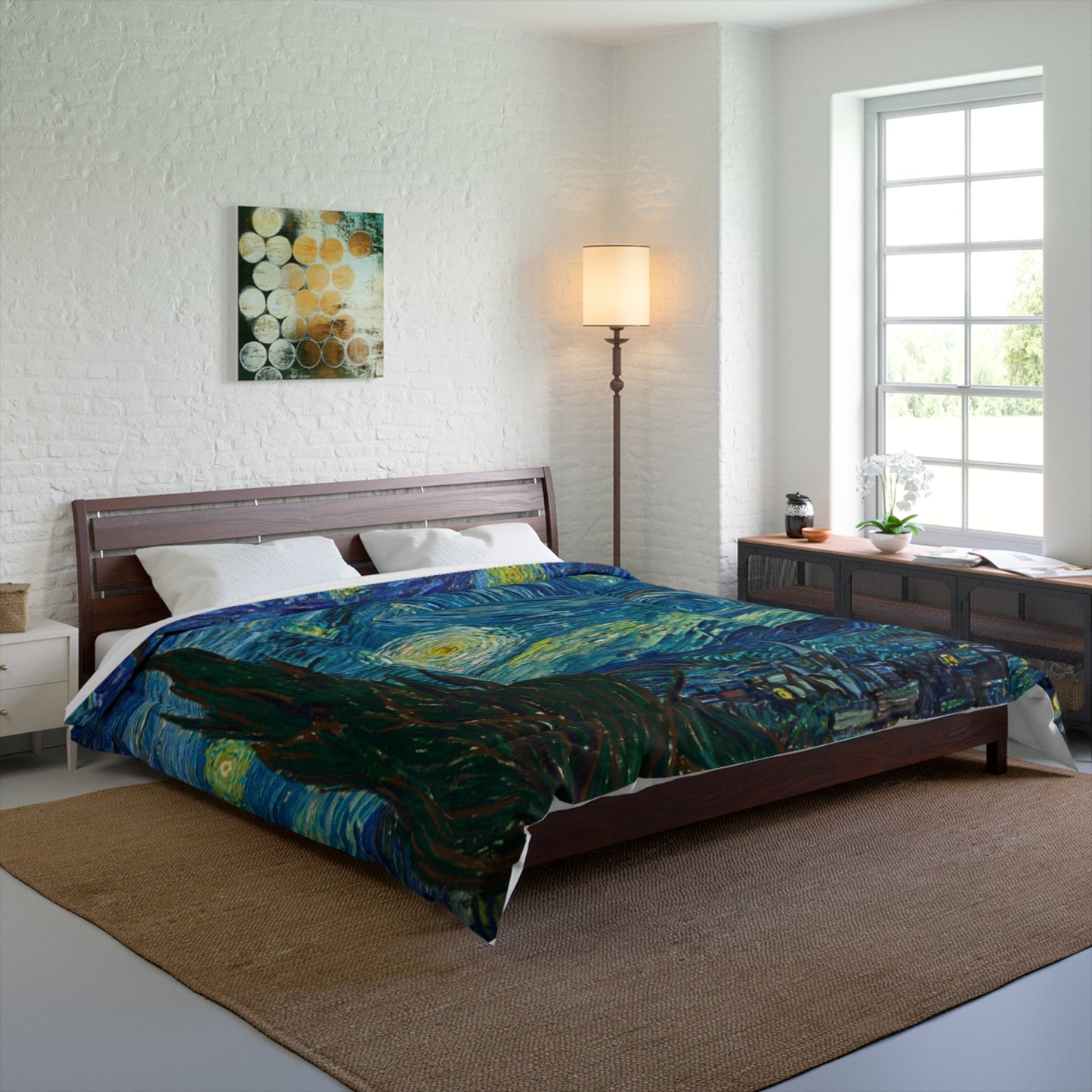 Starry Night Comforter - Cozy Artistic Bedding for Home Decor