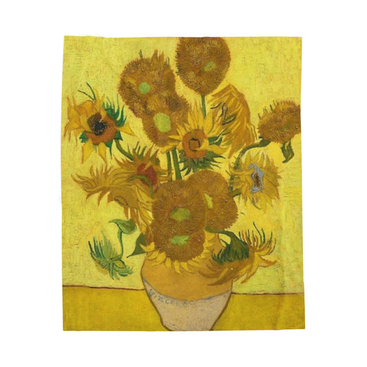 Sunflower Art Velveteen Plush Blanket - Cozy Decorative Throw for Home