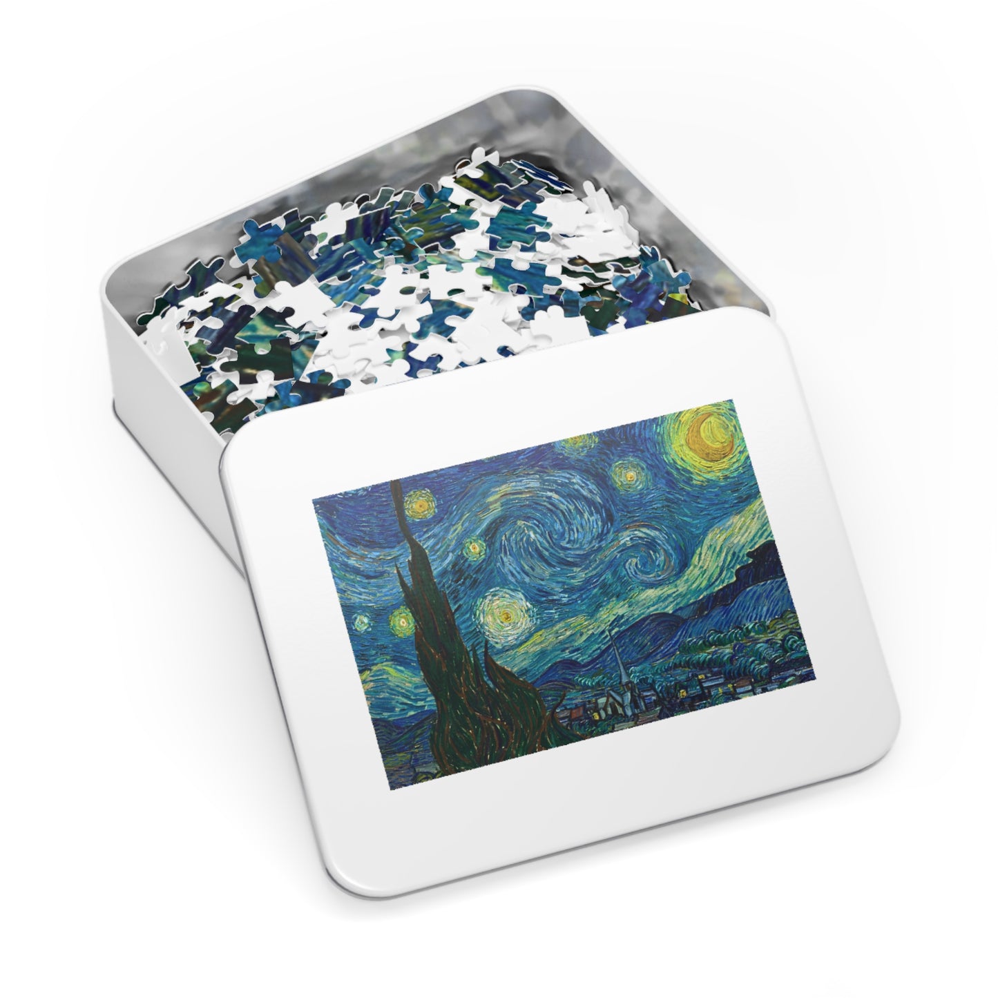 Van Gogh Starry Night Jigsaw Puzzle with Tin