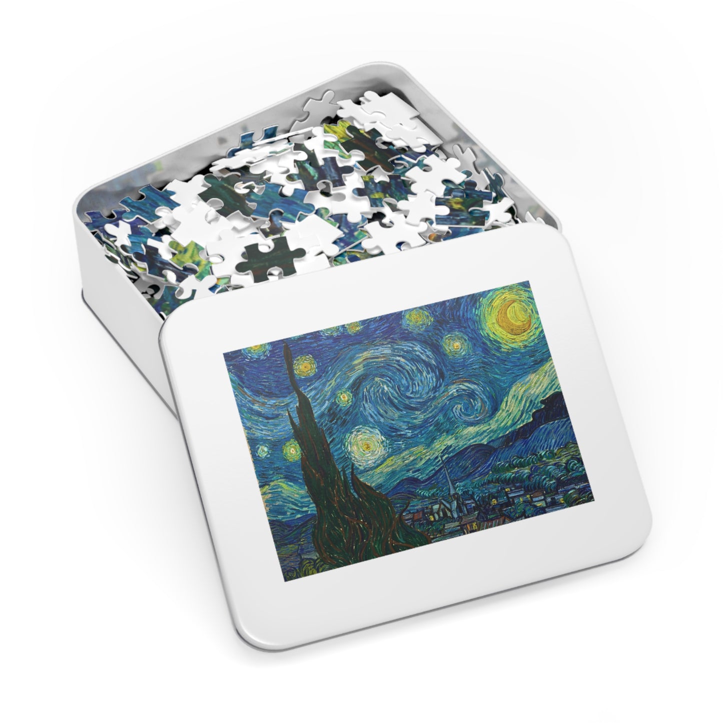 Van Gogh Starry Night Jigsaw Puzzle with Tin