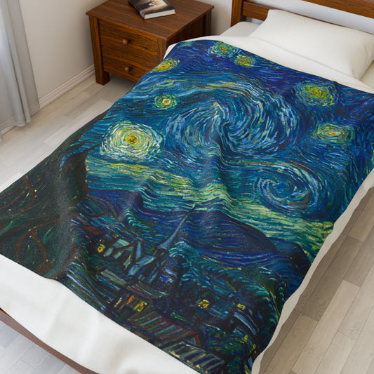 Starry Night Velveteen Plush Blanket - Cozy Decorative Throw for Home