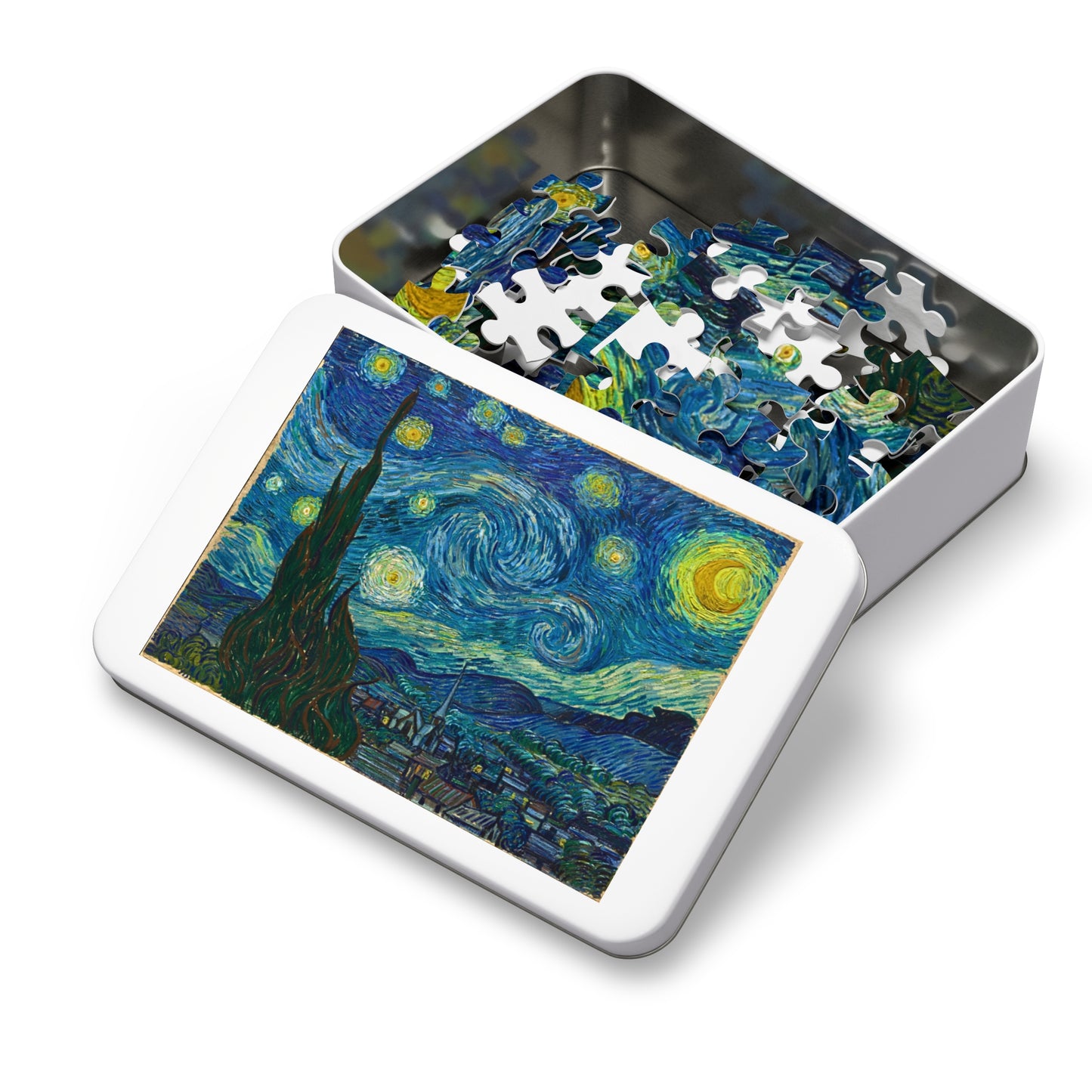 Van Gogh Starry Night Jigsaw Puzzle with Tin