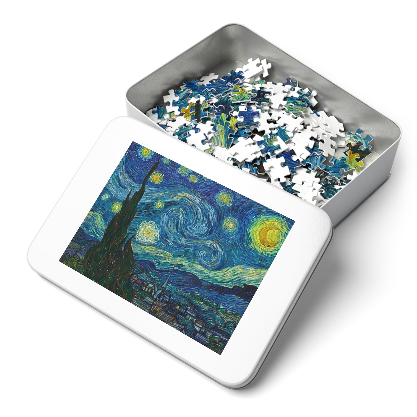 Van Gogh Starry Night Jigsaw Puzzle with Tin
